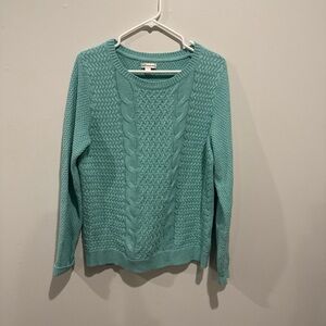 Croft & Barrow Women's Aqua Cable Knit Sweater